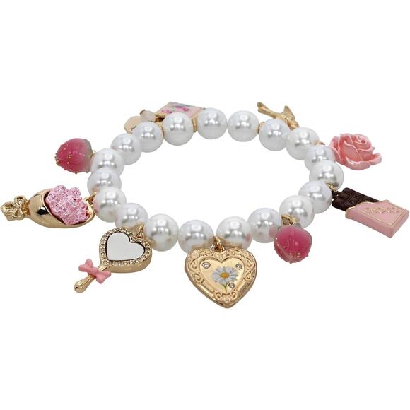 Betsey Johnson Valentines Valentine's Day Conversation Candy Hearts Bracelet - Picture 3 of 4